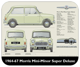 Morris Mini-Minor Super Deluxe 1964-67 Place Mat, Small